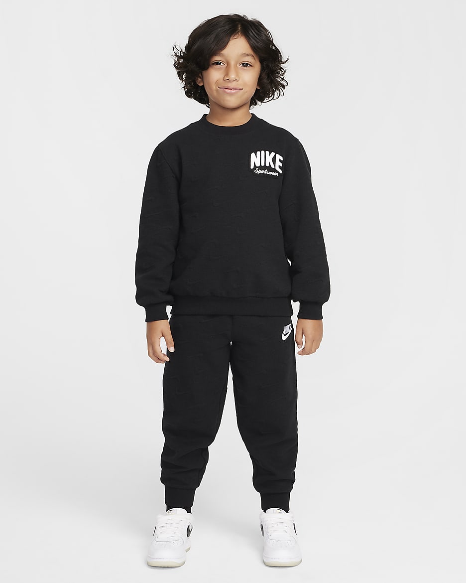 Nike Sportswear Powder Play Younger Kids 2 Piece Jacquard Crew Set